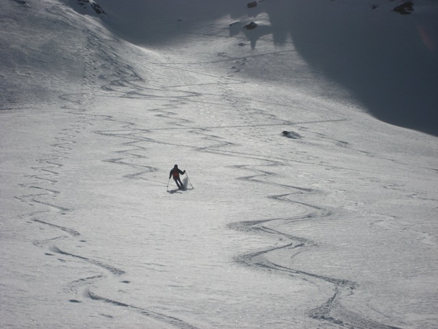 Discesa dal Piz Curver