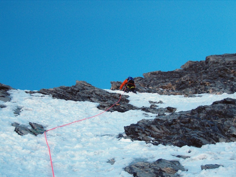 Verso l'uscita del Canalone delle Pale Rosse