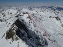 Una possibile linea di discesa vista dalla cima del Diavolo di Tenda